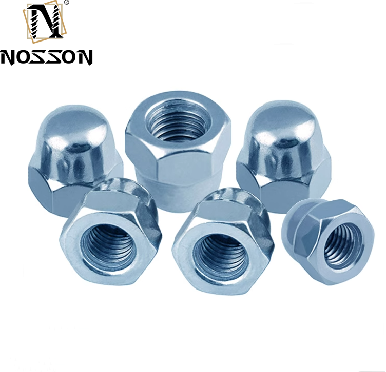 Food Beverage Industry M6 M8 M12 Zinc Plated Carbon Steel Hex Domed Hat Cap Nuts for Construction Applications