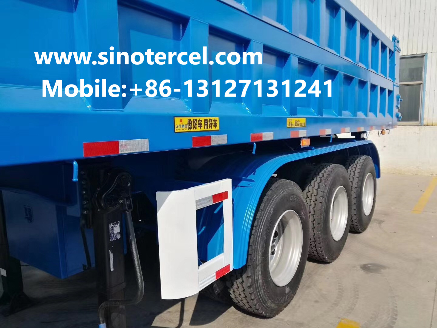 3 Axles 30-50CBM Front Lifting Semi Tipper Trailer For Sale
