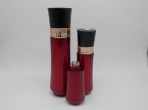 Quality Red Color Cosmetic Glass Bottles With 50ml 100ml 120ml Capacity For Anti Aging Cream wholesale