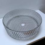 Italian Design Crystal Glass Vessel Basins Transparent Light Gray Color