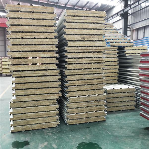 960mm rock wool sandwich panels roof sheet with waterproof cap for prefab