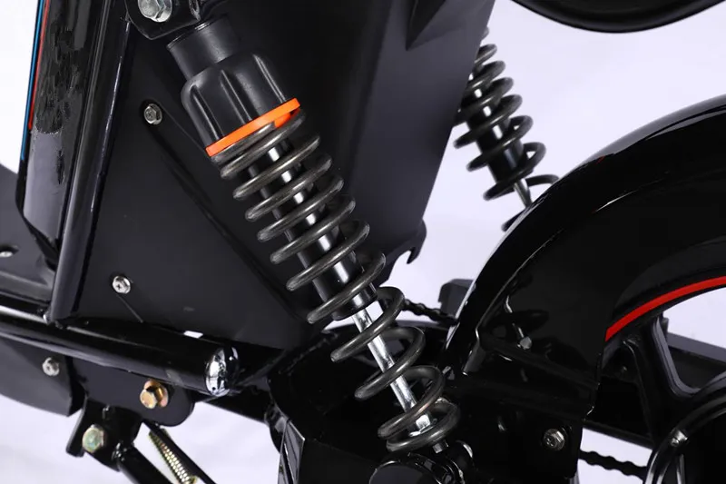 Full Suspension Electric Moped Scooter 48V 500W Front Disk And Rear Drum Brakes