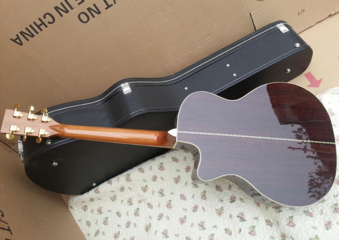 2018 6 strings Lakewud acoustic guitar Sungha Jung inlays lakewud acoustic handmade solid top acoustic guitar