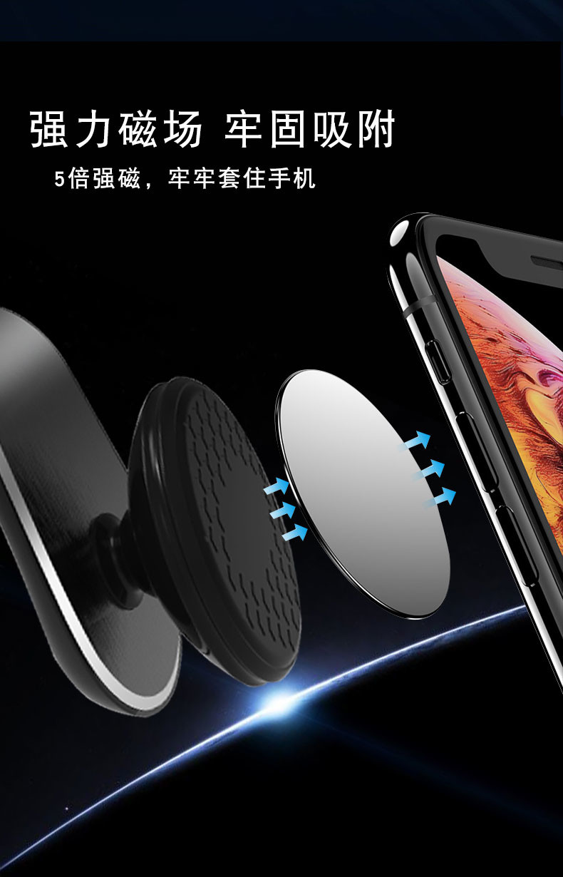 360 Degree Rotation Anti-Slip Phone Strong Universal Magnetic Vent Clip Mount Non-Sticky for Safe GPS