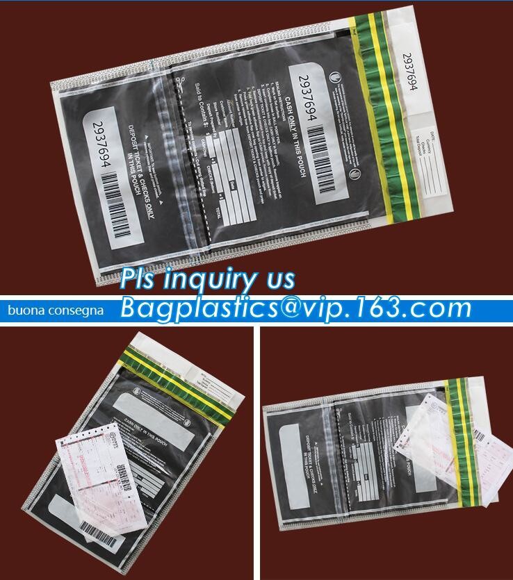 Opaque Tamper Evident Sealing Plastic Bank Money Steb Security Bag / Custom Self Adhesive Plastic Courier Bag, bagease