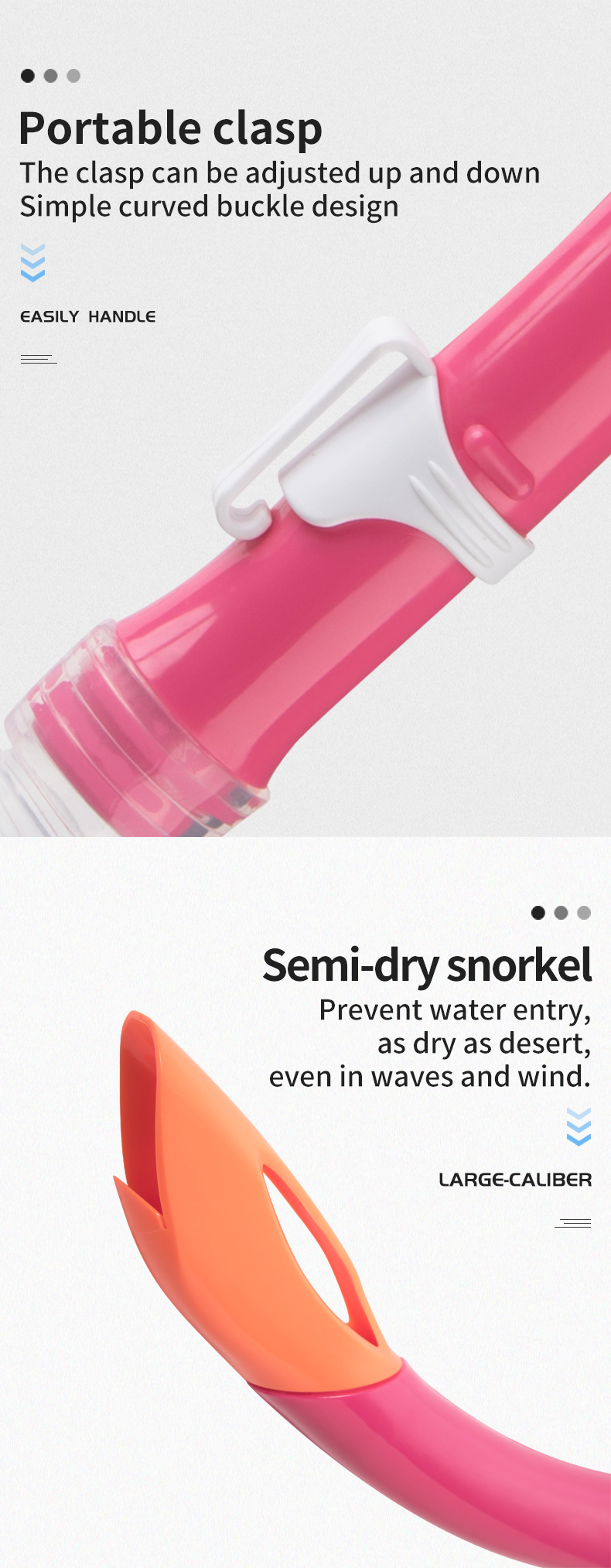 Silicone PVC Mouthpiece Breathing Snorkel Scuba Diving Tube Equipment Semi Dry