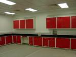Customized School Steel Laboratory Work Benches With Hanging Cupboard