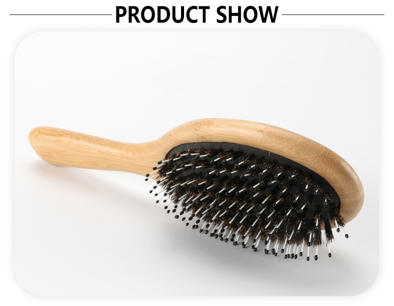 Laser Vent Wide Tooth Boar Bristle Hair Comb Wooden Anti Static Hair Brush For Women