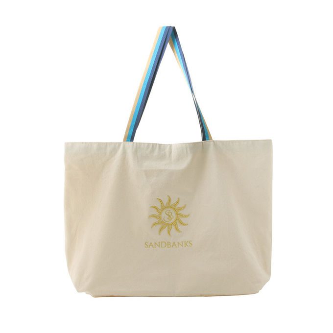 Full Color Printed Handles Pink 12oz Flat Cotton Tote Bags