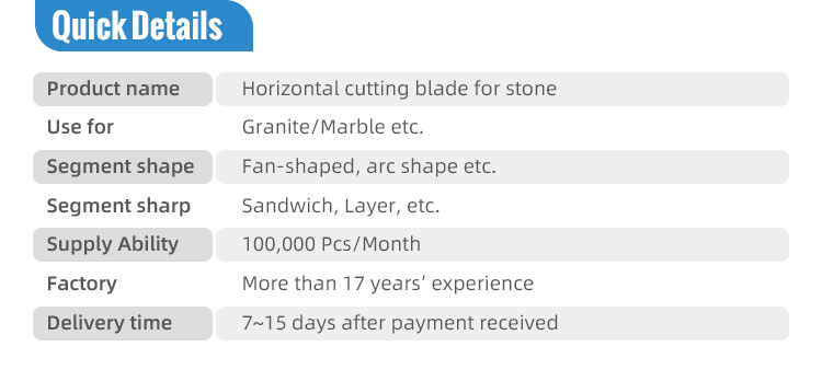 1200mm Marble Diamond Horizontal Saw Blade Blade Length 10in Segment Height 7/10/12mm