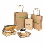 Food Grade Handle Fast Food Kraft Paper Bag FSC Certified