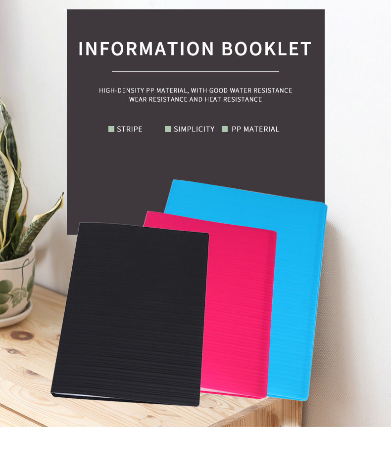 Orange A4 Display Book Folder with Fixture size A4 and Design Solid Color Stripe