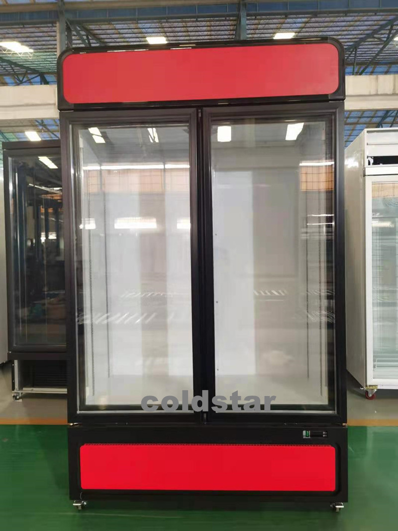 Supermarket frozen food 3 glass door industrial upright freezer