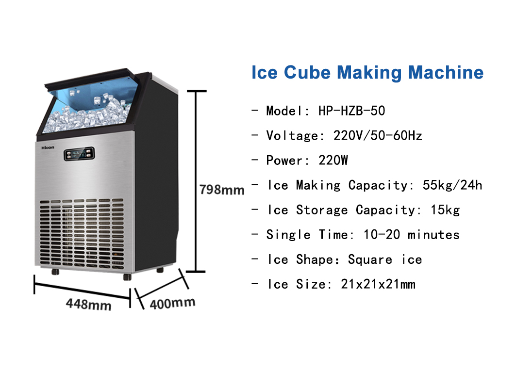 55kg Automatic Ice Block Machine Making Ice Cube Machine With English Language 200W Ice Maker Machine Commercial Home