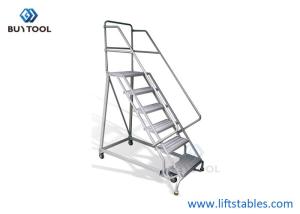 Quality Six Steps Steel Industrial Rolling Ladder 300kg 2340mm Auxiliary Equipments wholesale
