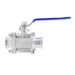 ISO9001 Standard 3PC Clamped Ball Valve in 304 316 Stainless Steel with Model NO