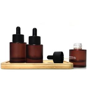 Quality Flat Shoulder Glass Serum Bottle Cosmetic Packaging Bottles Leakproof wholesale
