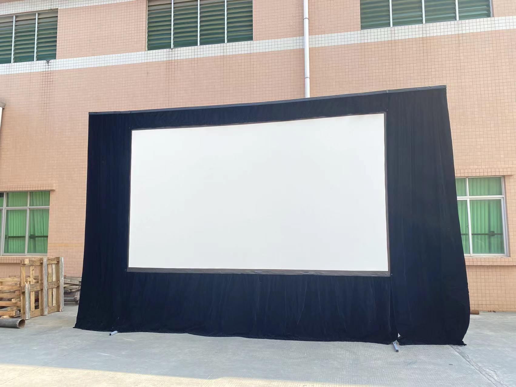 3D Fast Fold Projector Screen Outdoor Movie Quick Folding Frame Projection Screen With Drapes