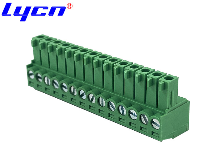 3.50mm Pluggable PCB Terminal Block Female Right Angle Type Opposite Without Ear