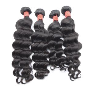 Quality Custom Color Human Virgin Hair Weave , Loose Wave Weave Human Hair Smooth wholesale