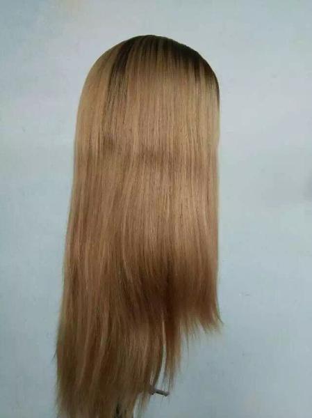 8A 16Inch European Human Hair Jewish Wig Highlight with Dark Root,Human Hair