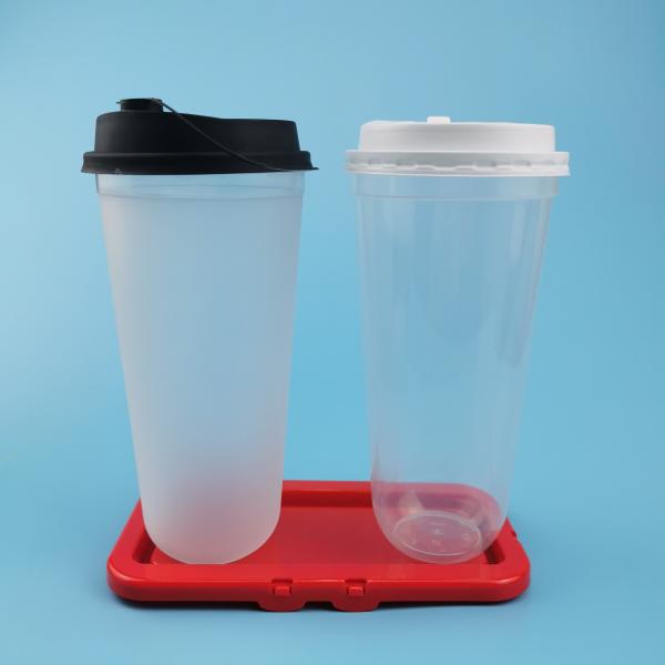 Cheap U Shaped Clear 700ml PP Disposable Bubble Tea Cups for sale