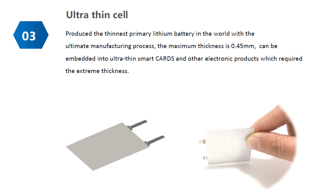 CP502440 3.0V Primary Lithium Ultrathin Soft Battery 1200mah Lithium Pouch Cell
