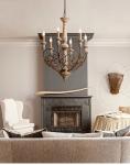 Loft chandelier antique lighting suspension lustre wooden art deco Wooden