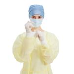 Hospital Medical Disposable Isolation Gown Yellow PP PE 48gsm