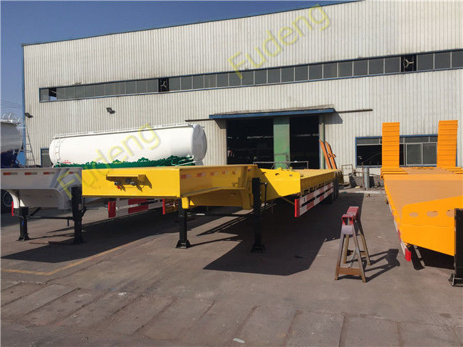 Double axles low bed truck semi-trailer low flatbed trailer spring suspension