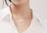 18K Rose Gold Neklace , Smile Pendant Necklace 16-18inch Adjustable length