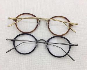 Quality Vintage Men Women Pure titanium spetacle eyeglass glasses combinated optical frames with clear lens wholesale