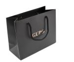 Black Color Personalized Paper Bags , Custom Printed Gift Bags Eco Friendly