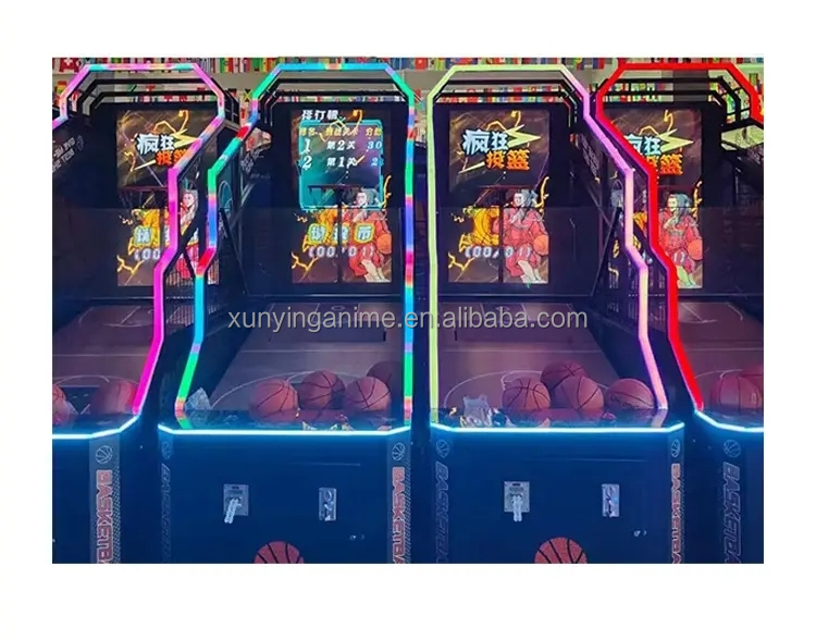 Kid Indoor Arcade Pinball Basketball Machine Shooting Game US Plug Led Display