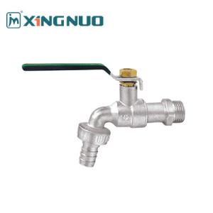 Quality long straight handle male threaded Modern Simplicity Nickel Drawn Brass Water Valve Bibcock with Lever Handle wholesale