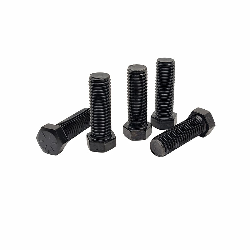 M10*30 Environmental Protection Color Zinc External Hexagon Bolt Electrophoresis Black Hexagon Full Tooth Screw