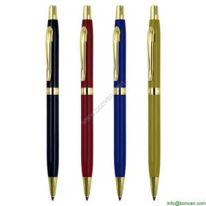 Quality click metal pen,retractable logo printed metal ballpoint pen wholesale