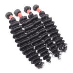 Virgin Human Curly Hair Weave Extension Deep Wave Brazilian Hair Bundle