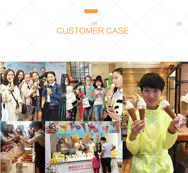 CE Gas Ice Cream Waffle Cone Maker Stainless Steel materials