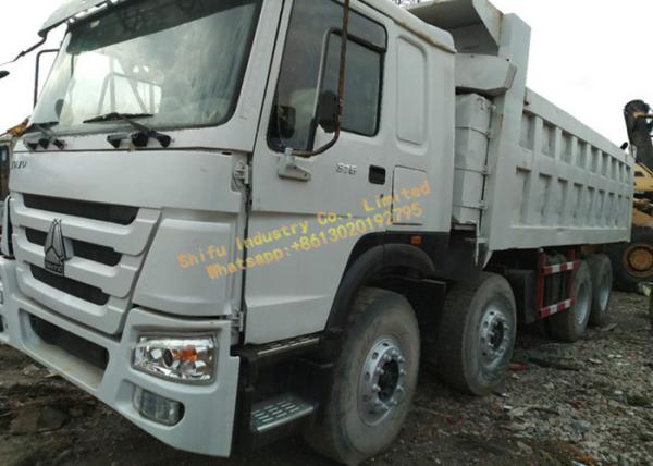 Used Dump Truck HOWO 375 dump truck White color 12 wheels Africa construction