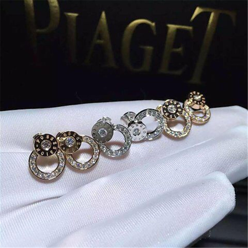 Luxury jewe factory earrings gold diamond 18k gold white gold yellow gold rose gold diamond earrings