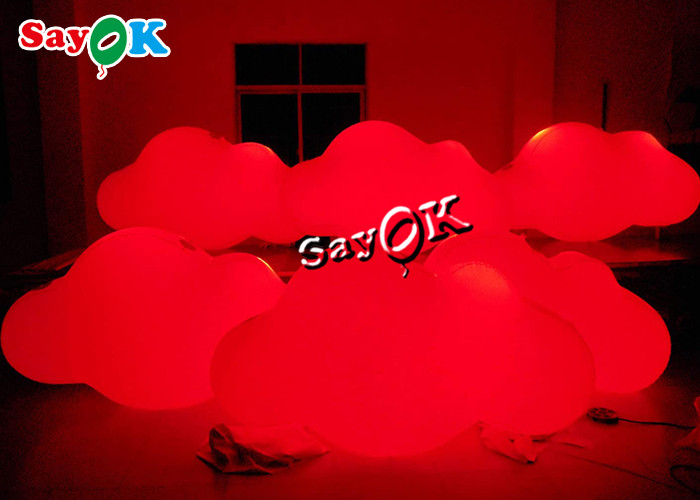 210D Oxford Custom Inflatable Products Ceiling Hanging PVC Cloud Balloon With LED Lights