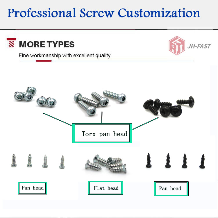 Cross Pan Head Self-Tapping Screws ISO Standard Blue Black Zinc Plated for Benefit