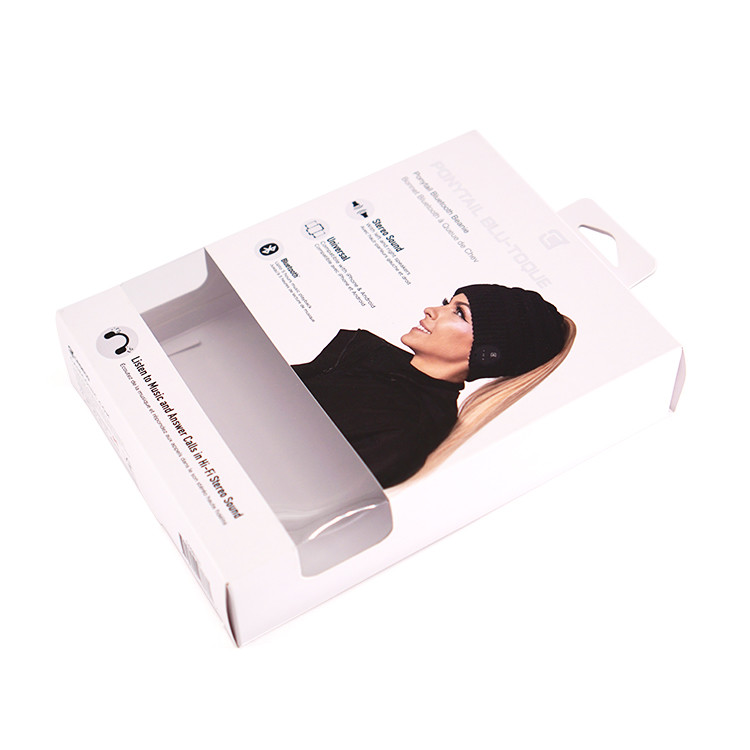 Wireless Headphone Packaging Box Kraft Gift Box With Window 140mm*45mm*190mm