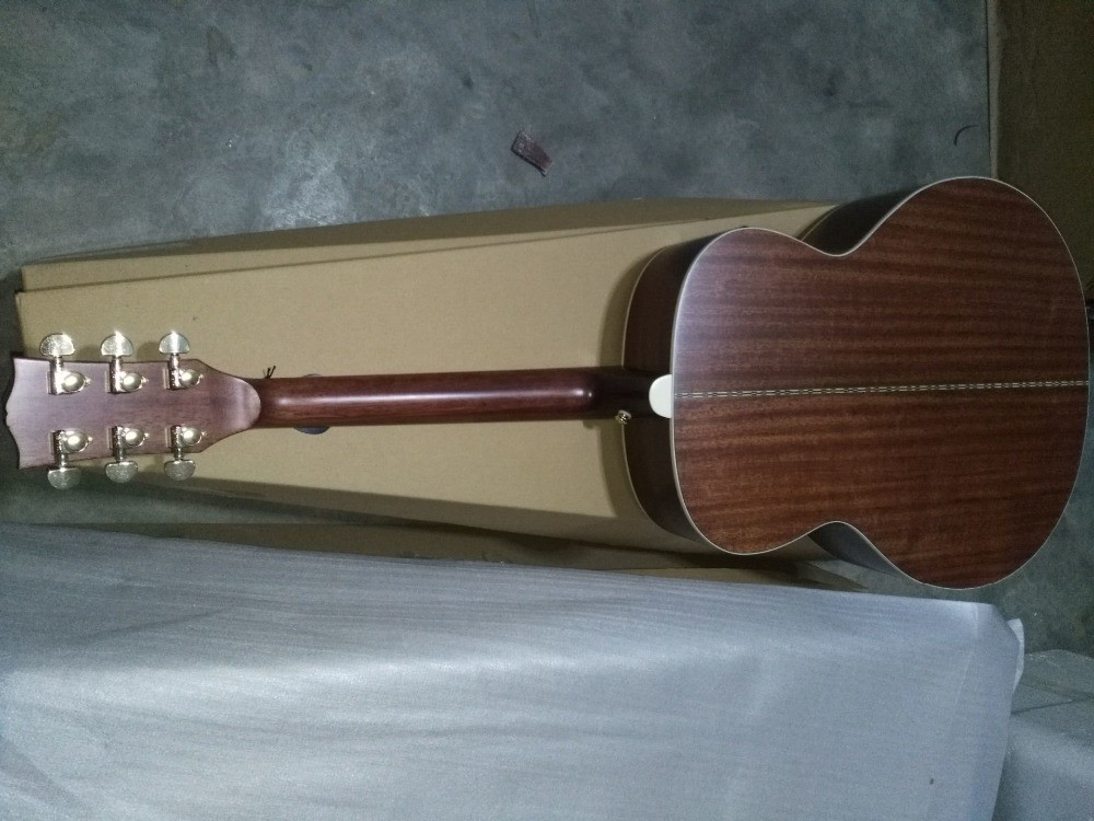 43" Jumbo satin finishing acoustic guitar hand made mahogany wood color acoustic guitar