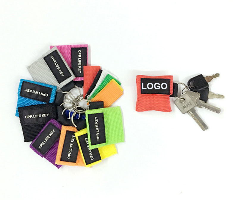 Portable Colorful CPR Mechanical Respirator Keychain Logo Customized