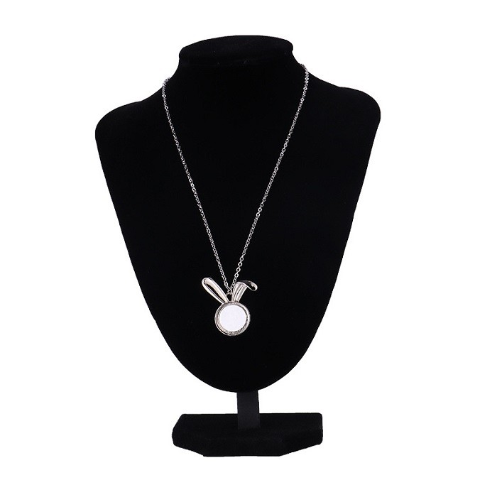 Sublimation Rabbit Pendant Necklace Sublimation Bunny Necklace Personalized Easter Gifts