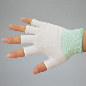 Quality Knit Low Lint Half Finger Nylon Polyester Glove Liners Medium Weight 13 Gauge wholesale