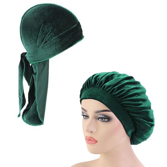 Velvet Durags And Bonnets Set For Sleeping Daily Custom Printed Bonnets
