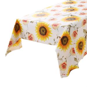Quality Oilproof PEVA Sunflower Plastic Table Cover For Daily Life wholesale